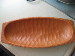 Hard plastic bowl with retro wood effect