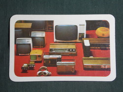Card calendar, Afés industrial goods stores, videoton, television, car radio, tape recorder, 1979
