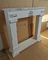 White (antiqued) false fireplace frame