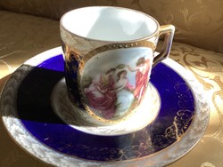 Antique original scene Altwien baroque cup and saucer