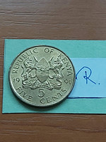 Kenya 5 cents 1991 daniel toroitich arap moi, nickel-brass #r