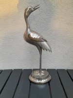 Gyönyörű ritka fém és bronz rátétes nagy darú madár