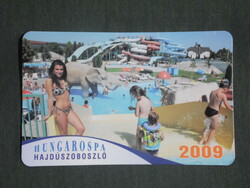 Card calendar, Hungarospa beach spa Hajdúszoboszló, erotic female model, 2009