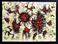 Lehel István (1917-1973) - Mikrokozmosz 1969.VII.25. festmény