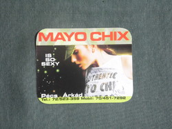 Kártyanaptár, kisebb méret,Mayo Chix ruházat,divat üzlet, Budapest, női modell 2009