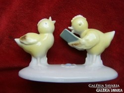 Singing little chicks 9.6 X 6.3 Cm flawless marked (metzger & orltoff) old German porcelain figurine. Great
