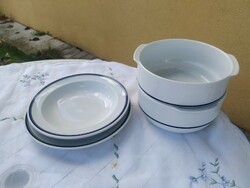 Alföldi porcelain stew bowl 2 pcs 1 deep plate, 1 flat plate for sale! Tableware for replacement
