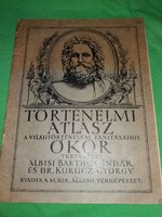 1927. BARTHOS - KURUCZ : Történelem Atlasz ÓKOR - RITKA ! képek szerint Magyar Királyi Térképészet