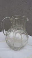 Old glass jug, wine jug, with pattern