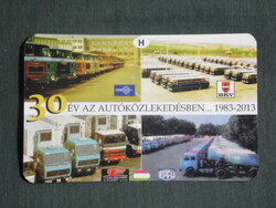 Kártyanaptár,Volán vállalatok, Ikarusz busz, IFA teherautó,kamion,BKV, ÉPFU, 2013