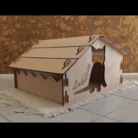 Large cat den – premium wooden cat hideaway for adult cats