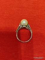 Fehér gyöngyös bizsu gyűrű