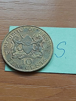 Kenya 10 cents 1971 nickel brass, mzee jomo kenyatta #s