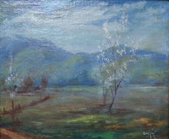 Landscape with mountains painting 1943