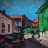 Gábor Tunyogi: Bástya Street, painting Székesfehérvár