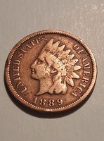Amerika 1889 indián fej  bronz ( ritka )Személyes átadás Budapest XV. kerület.