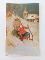 Old Christmas postcard 1987 postcard Santa Claus