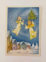 Old Christmas postcard 1994 postcard angels