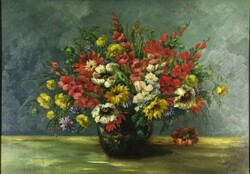 1P200 xx. Century painter: table still life with flowers