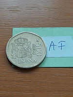 Spain 500 pesetas 1988 juan carlos and sofia aluminum bronze #af