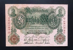 Németország 50 Márka 1910, VF+