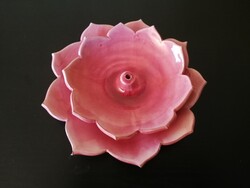 Kerámia füstölő tartó, lótusz virág formájú