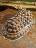 Anti red copper grape cluster patterned baking dish 19th century.