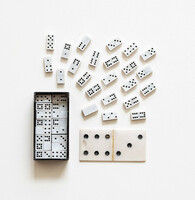 Mini retro mágneses dominó készlet - úti társasjáték - hűtőmágnes szett
