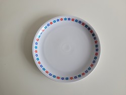 Retro lowland porcelain 29 cm large old serving bowl plate blue red floral round tray