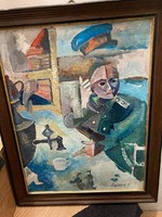 Marc Chagall - The Soldier drinks (olajfestmény)
