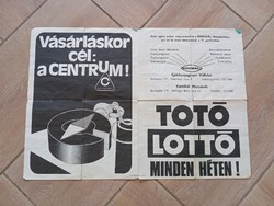 Retro Hungarian poster, map. Bnv. Totò lottery