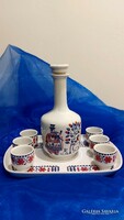 Retro lowland porcelain, drink set for 6 people, with tray