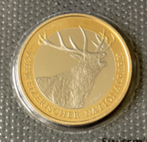 Swiss 10 franc commemorative coin - red deer 2009
