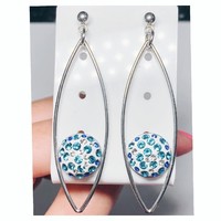 Earrings studded with swarovski / precious crystals in a stainless steel socket