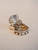 Ezüst miniatűr szökőkút - kagyló alakú