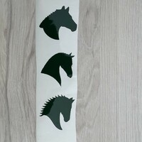Horse, horse head, sticker, green, for car