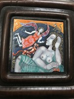Fantastic fire enamel picture with mythological symbolism !! For collectors!!