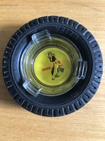 Retró hamutartó valódi gumi kerékben, a belső rész vastag üvegből