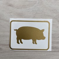 Pig, pig, sticker, bronze, for car