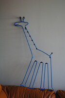 Vintage ikea large blue giraffe wall hanger, hanger