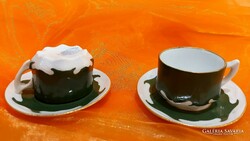 2 porcelain mocha cups