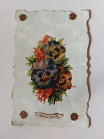 Old postcard with floral postcard pansy