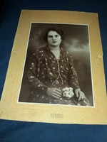 Antique 1934 lady portrait auer photo from workshop Szeged Krasász street