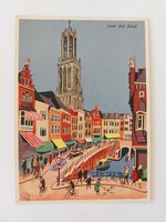 Régi képeslap grafikus levelezőlap Utrecht
