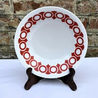 Alföldi porcelán - Northland Fine China Serenade Hungary - Art Deco piros mintás porcelán mélytányér