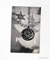 K:00 Karácsony képeslap Fekete-fehér
