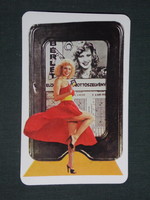 Kártyanaptár, Totó Lottó sportfogadás, erotikus női modell, Bíró Ica,1981 ,  (1)