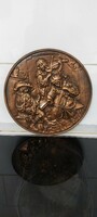 Antique copper wall decoration picture with musicians