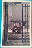 Children, postal clear postcard, fine arts fund postcard, 1956