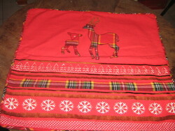 A pair of charming Christmas reindeer decorative cushion covers and table centerpieces